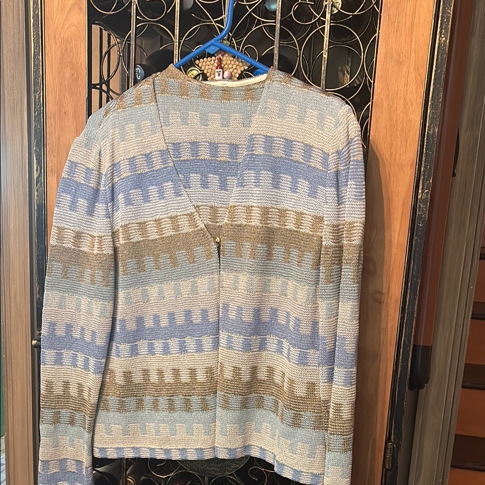 Women’s St. John Multicolor Patterned Sweater and camisole